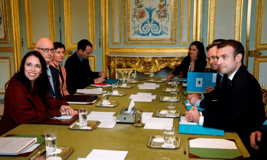 Jacinda Ardern and Emmanuel Macron meet at the Elysee Palace in Paris last year (Photo: CHARLES PLATIAU/AFP/Getty Images) 
