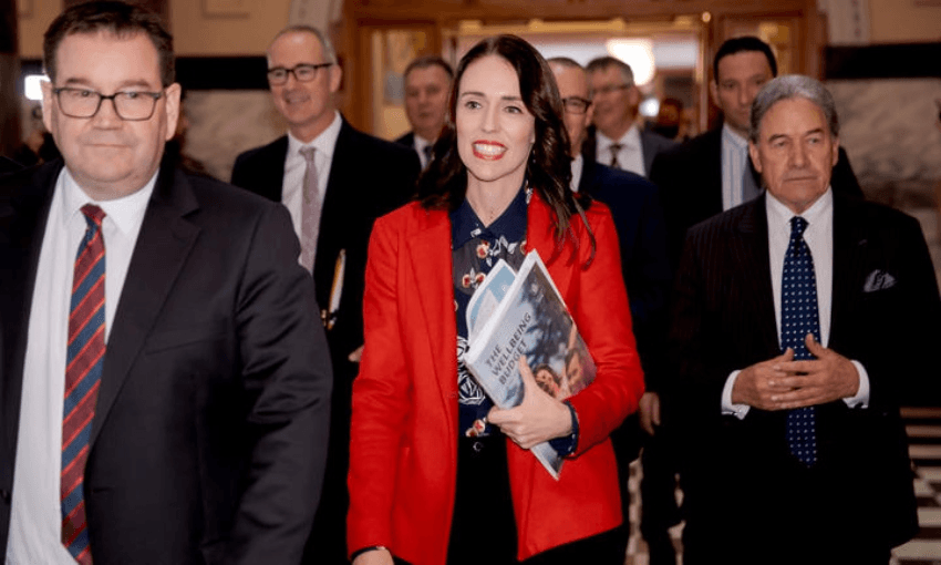 ardern robertson peters budget 2019 rnz dom thomas