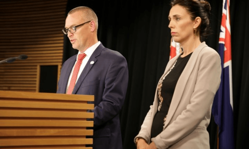 Health minister David Clark and PM Jacinda Ardern (Radio NZ, Richard Tindiller) 

