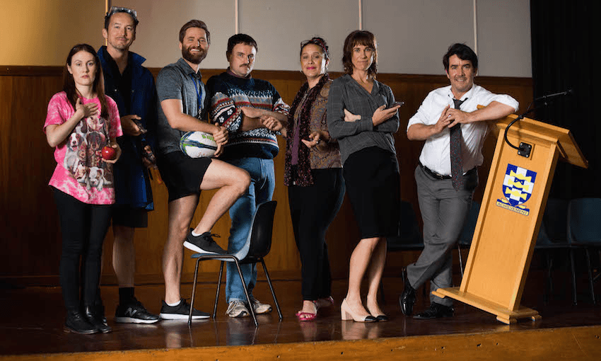 The cast of Educators, which is currently screening on TVNZ on Demand.