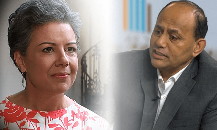 National Party deputy leader Paula Bennett and Labour Party MP Willie Jackson. 
