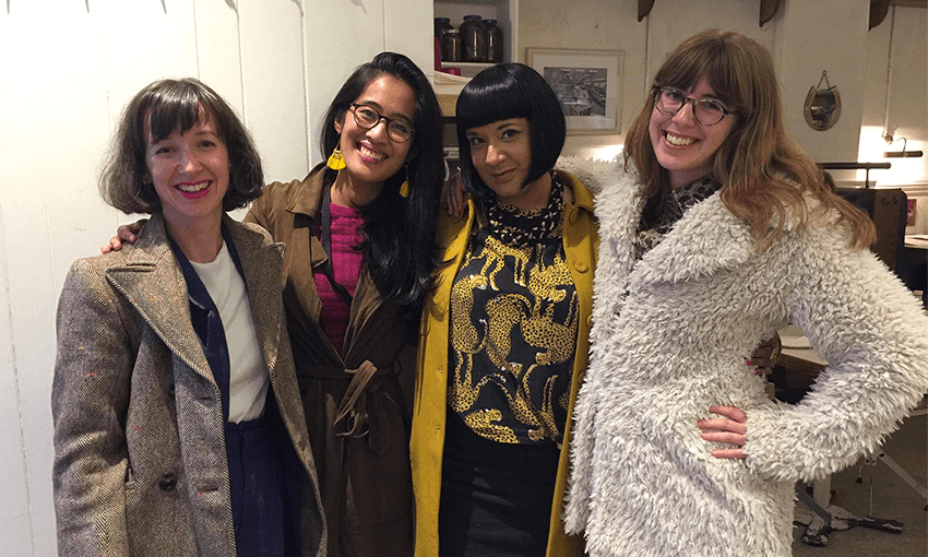The Papercuts squad with Auckland Writers Festival guest, novelist Elaine Castillo