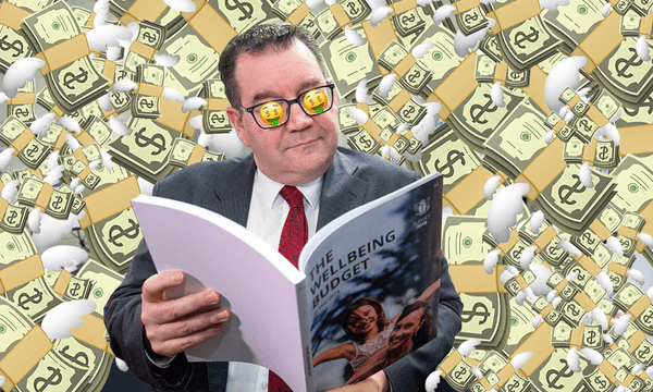 Finance minister Grant Robertson and his Wellbeing Budget in 2019 
