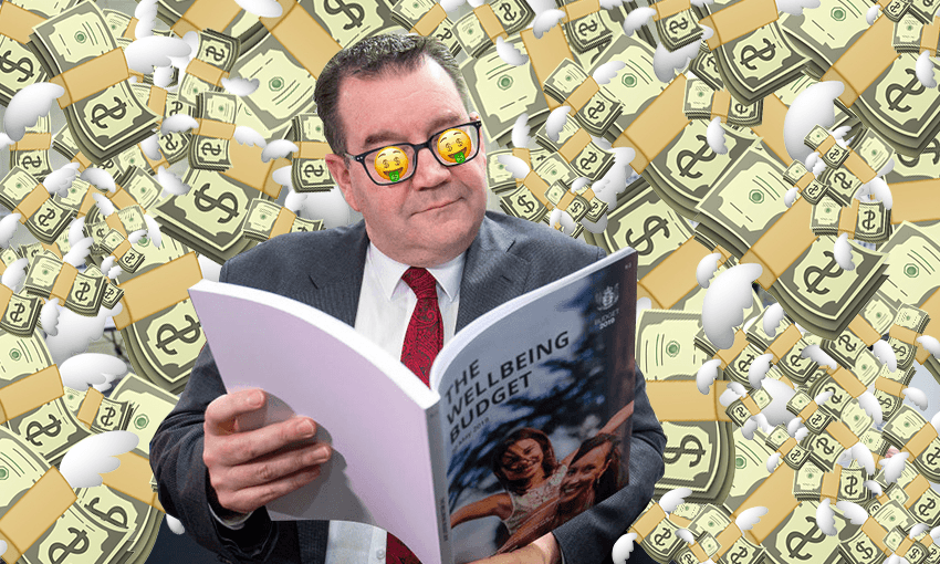 Finance minister Grant Robertson and his Wellbeing Budget in 2019 
