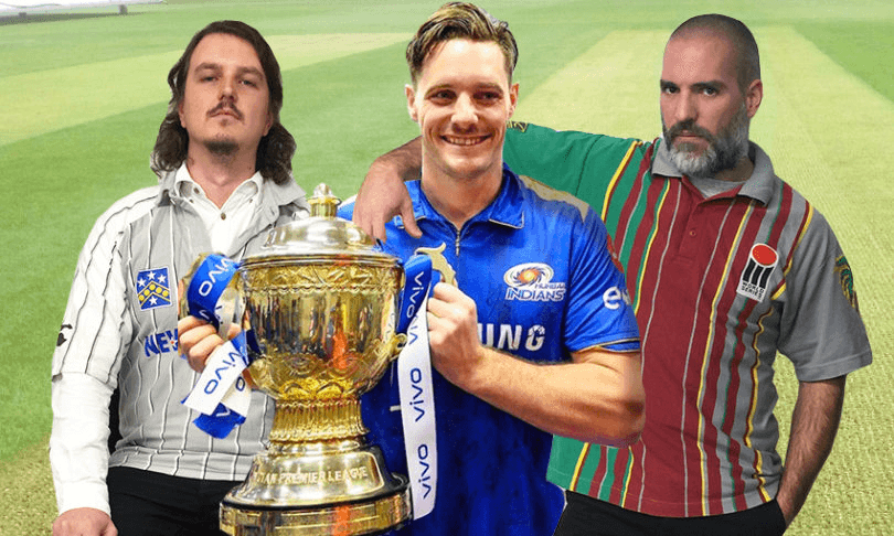 Alex Braae and Simon Day definitely not photoshopped with Mitchell McClenaghan. Photo: Tina Tiller 
