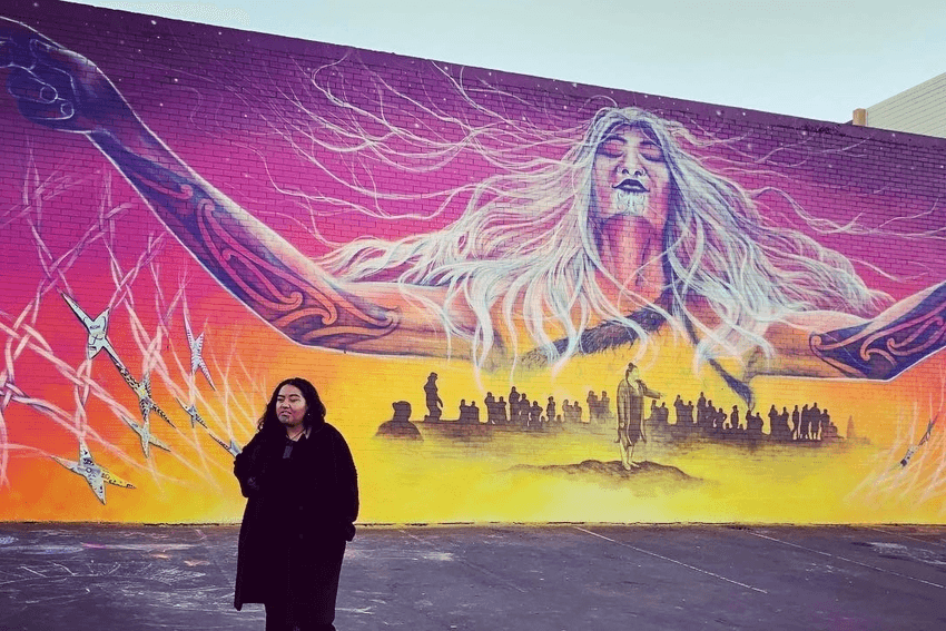 The Story of the People Weaver and Amiria Puia-Taylor (Photo: the Onehunga Business Association) 
