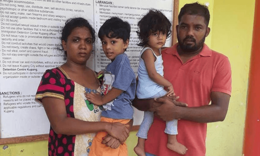 Four years since their journey on the Andika to New Zealand was thwarted, this family remain stranded in Indonesia with few rights (Photo: Supplied) 
