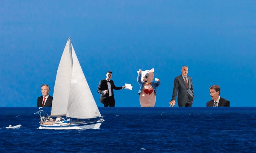 An artist’s impression of what Terence Arnold, Jordan Williams, Stephen Mills and Colin Craig would look like chilling on a sailing holiday 
