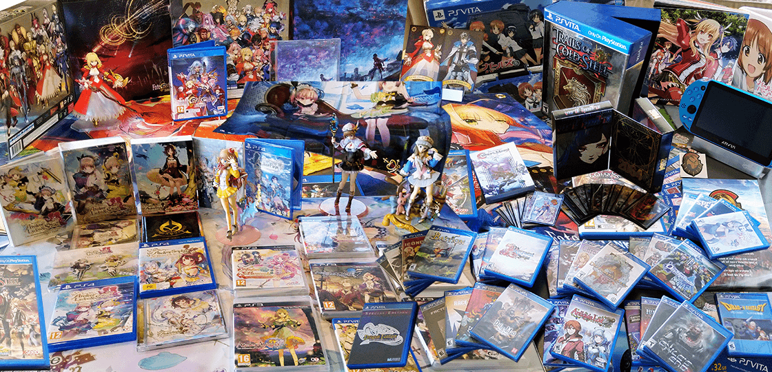 Pictured: Author Britta Stabenow’s gaming collection – and this isn’t even all of them.