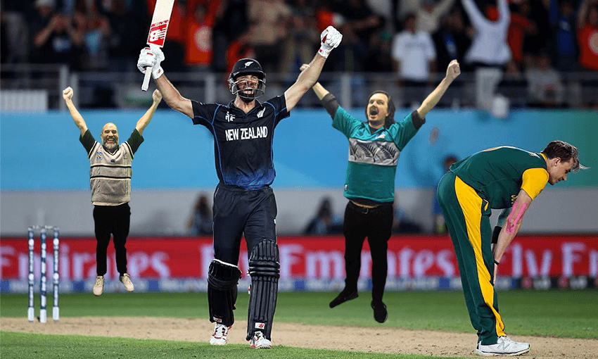 Actual footage of the 2015 semi-final, when the winning runs were hit (Getty Images)  
