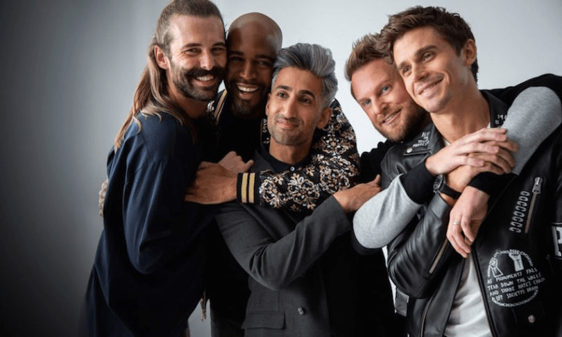 The Fab Five, of which Tan (centre) is obvs the fabbest.