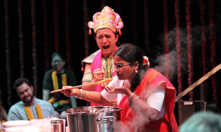 Kalyani Nagarajan and Justin Rogers in Mrs Krishnan’s Party (Photo: Supplied)