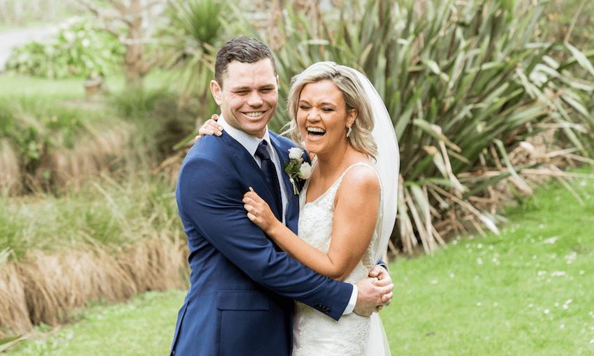 Brett and Angel on episode two, season one of Married at First Sight (Photo: THREE) 
