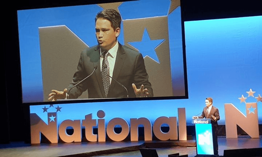 National party leader Simon Bridges at the party’s 2019 conference (Radio NZ/Craig McCulloch) 
