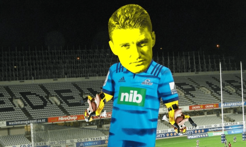 An artist’s impression of Beauden Barrett having a good time playing for The Blues 
