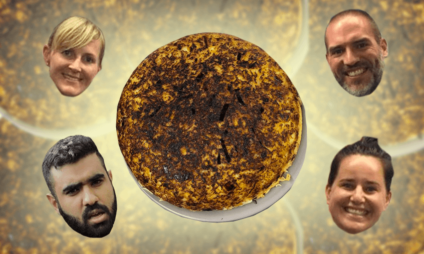 Simon Day’s tahdig (orbited by Alice Neville, Simon Day, Sophie Gilmour and Pax Assadi) 
