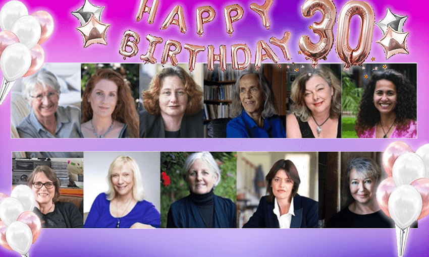 The authors speaking at the Women’s Bookshop’s 30th birthday literary concert. 
