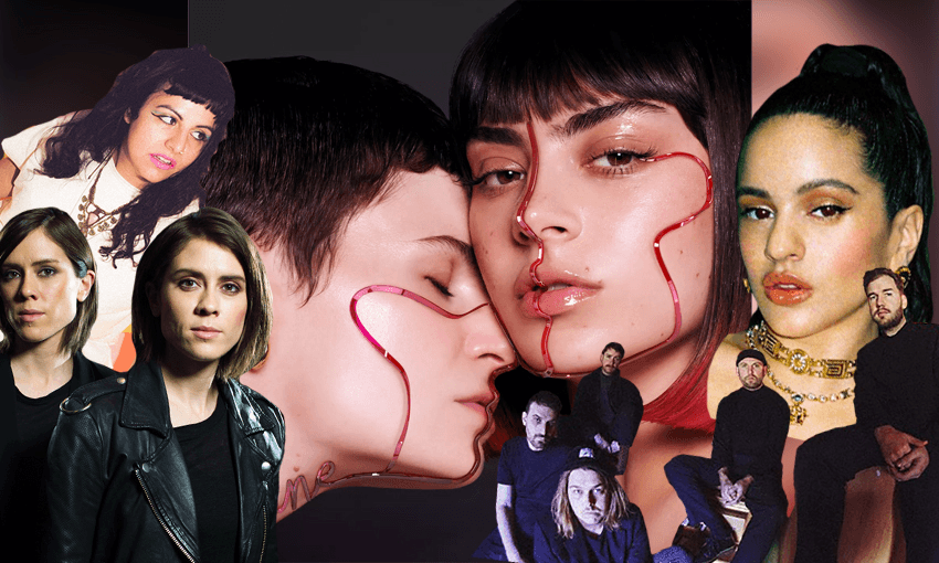 Just a few of the artists featuring on The SPinoff’s Songs of the Month for August. 
