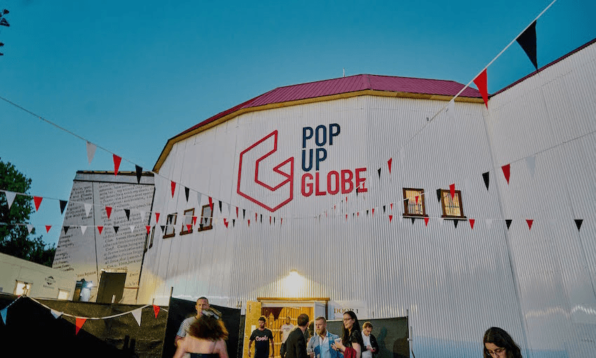 The Pop-up Globe building in its Ellerslie location. 
