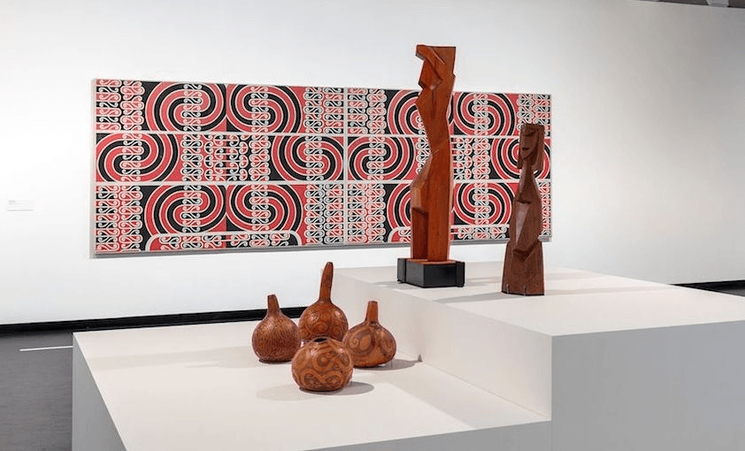 Split Level View Finder: Theo Schoon and New Zealand Art, City Gallery Wellington, 2019. Installation view. Photo: Shaun Waugh.