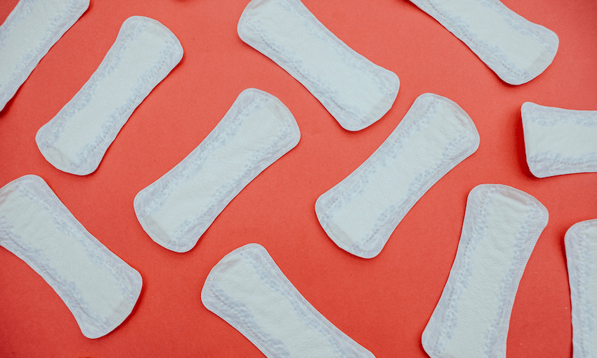 sanitary pad background in pink