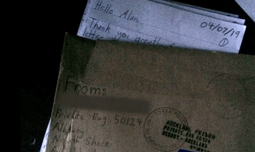 The letter sent from an Auckland prison to Russia. 
