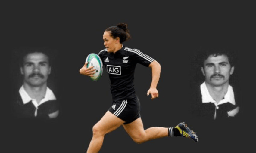 Portia Woodman and her father Kawhena, left, and uncle Fred. Photos; Allblacks.com 
