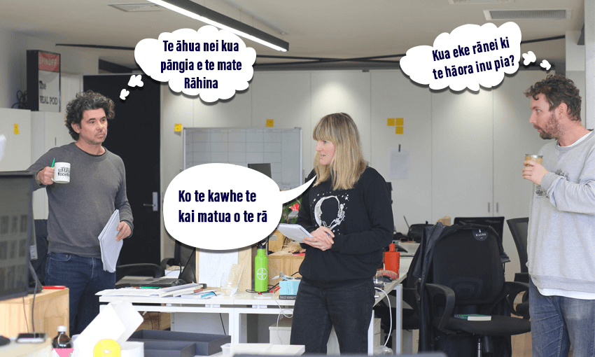 Monday morning stand-up. To translate the text, search: spinoff passive aggressive reo (Photo: Tina Tiller) 
