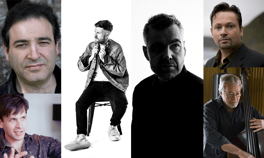 From top-left to bottom-right: John Psathas, Tane Upjohn Beatson, Devin Abrams, Rhian Sheehan, Gareth Farr, Bruce Lynch.