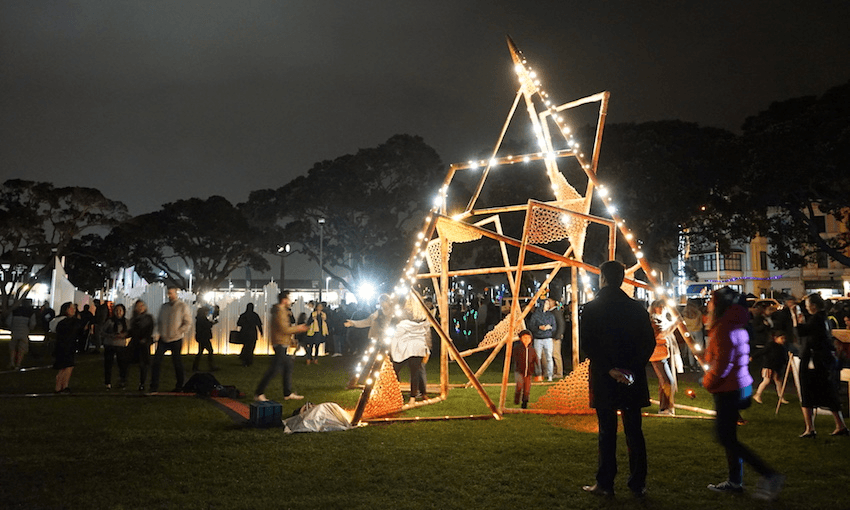 An installation from Unitec architecture students at the 2018 GLOW@Artweek (image: Ching Ting Fu/Unitec).