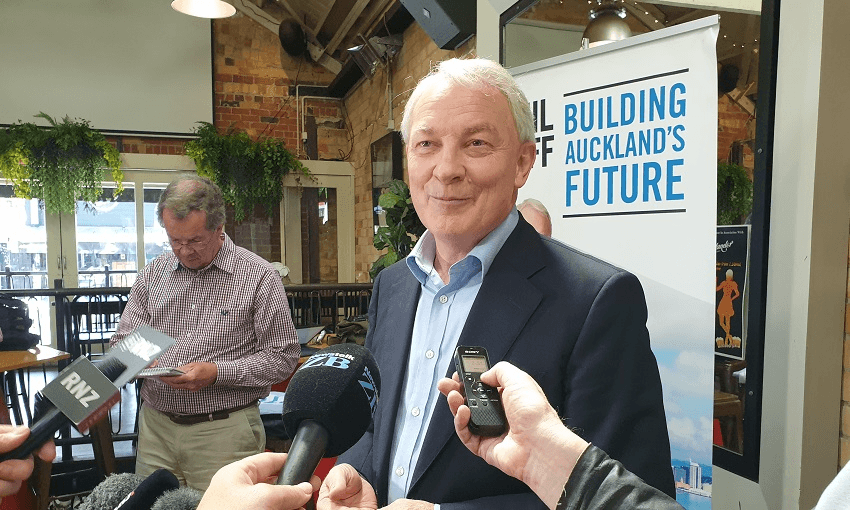PHIL GOFF AT HIS ELECTION PARTY PRESS CONFERENCE. 
