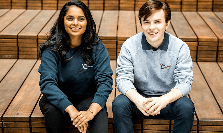 Co-founders of Crimson Education Sharndre Kushor and Jamie Beaton. (Photo: Supplied.) 

