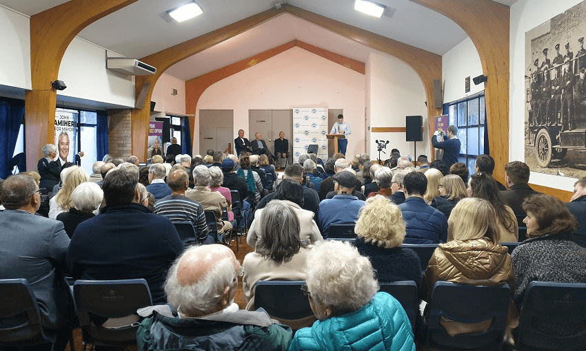 A DIVERSE CROWD GATHERS AT THE RATEPAYERS ALLIANCE DEBATE