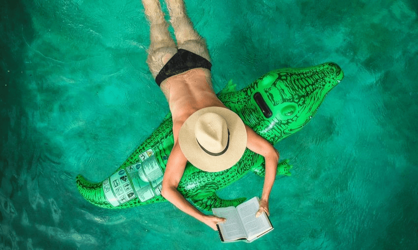 Cannot stop thinking about how she gets out or breathes or turns a page without the book getting wet. (Photo: Enrique Diaz, Getty.)