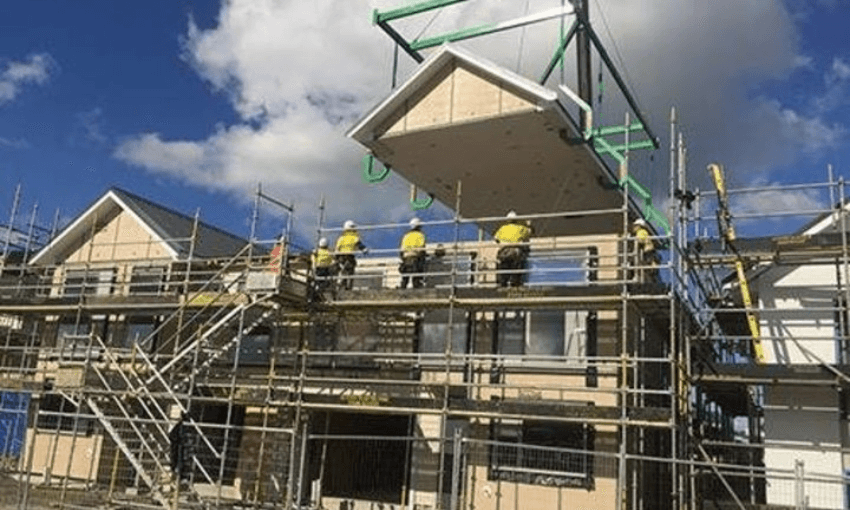 A prefab house being constructed in Auckland (Supplied – Fletcher Building)