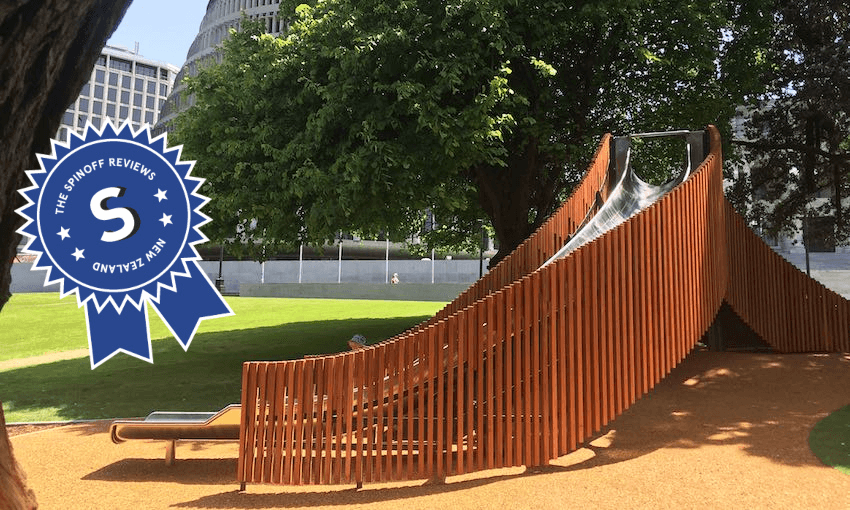 The very woody slide on the Parliament lawn. Photo: Emily Writes 
