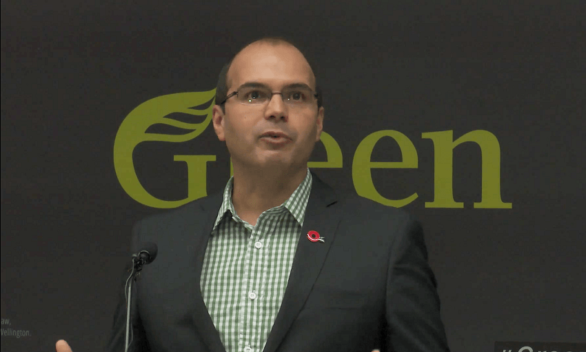 Vernon Tava during his run for the co-leadership of the Greens (via Youtube)  
