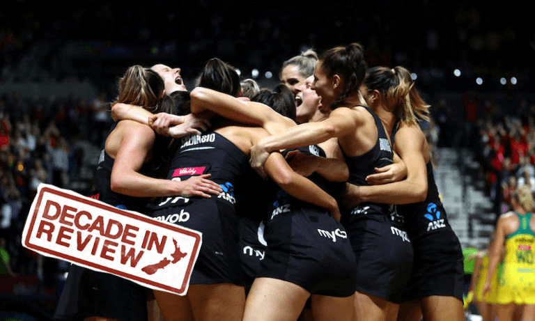 The Silver Ferns celebrate their World Cup win in 2019 (Photo: Getty Images) 
