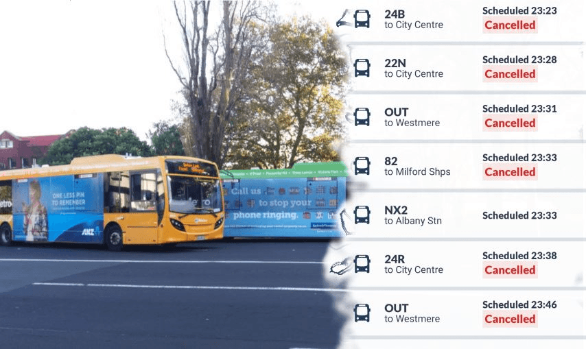 Why have Auckland buses been cancelled? It looks like a deadlock.