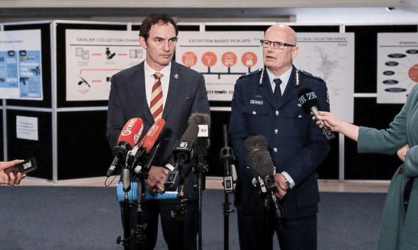 Police Minister Stuart Nash and Police Deputy Commissioner Mike Clement