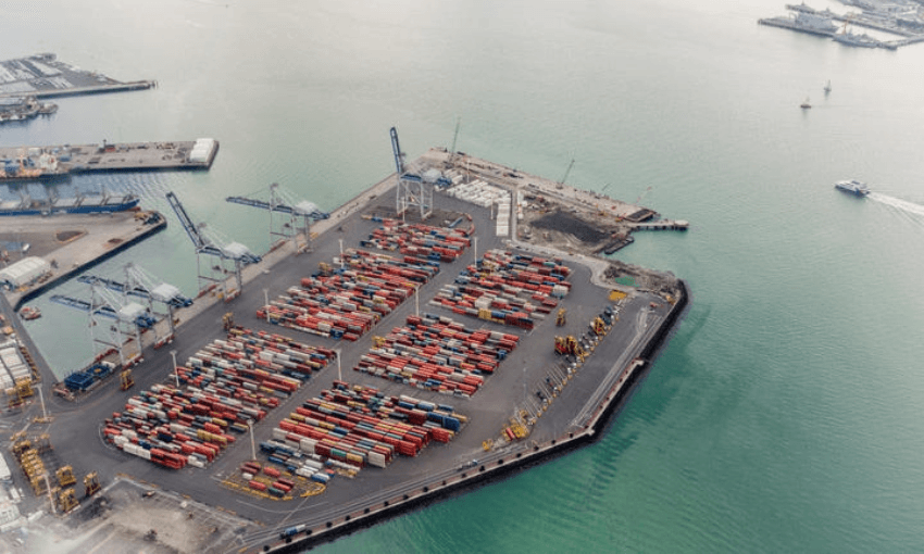 Auckland port from above (File photo, Radio NZ) 
