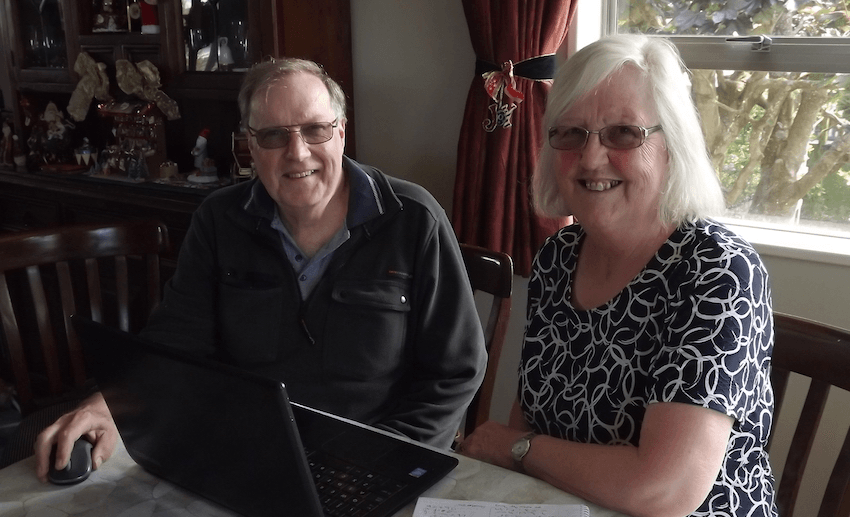 David and Anne Clarkson are legends of NZ court reporting. Photo: Supplied. 
