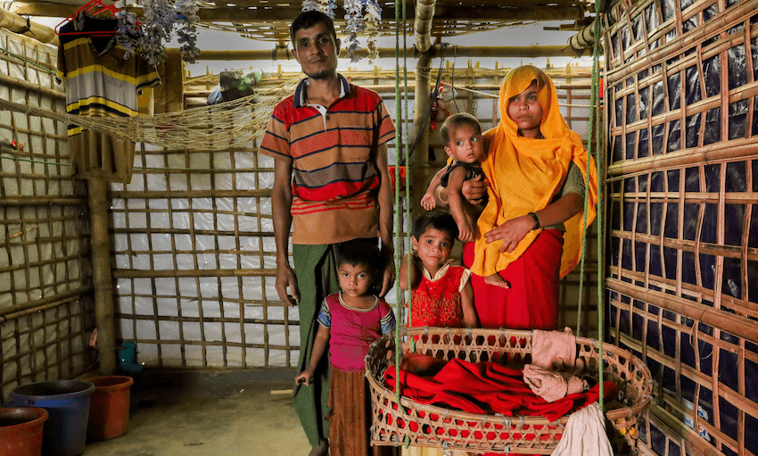 Mohammed and his family in Cox’s Bazar, Bangladesh. Photo: IFRC/Elodie Berthe 
