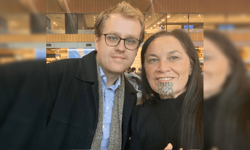 Jack McDonald with Te Tai Hauāuru Māori Party candidate, Debbie Ngarewa-Packer. (Photo: Twitter)