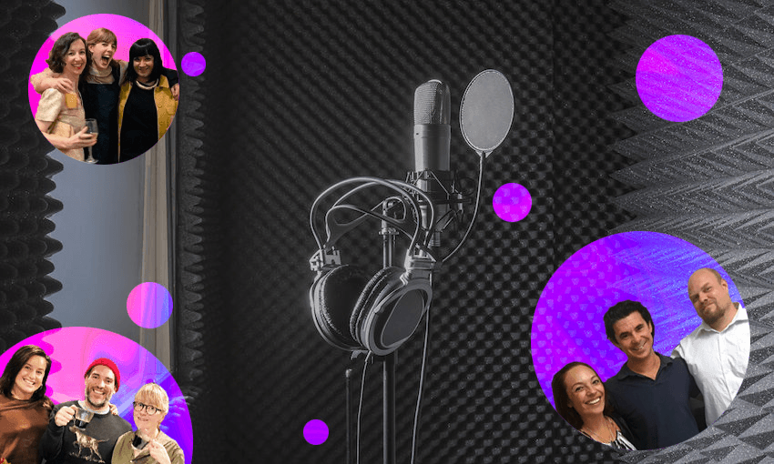 A guide to The Spinoff’s podcasts. Image: Tina Tiller. 
