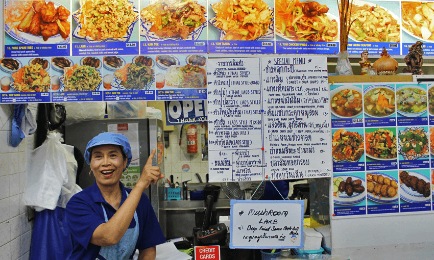 Tasanee Suchatawat (Pim) at her Thai E-Sarn stall at Food Alley (Photo: Jihee Junn)