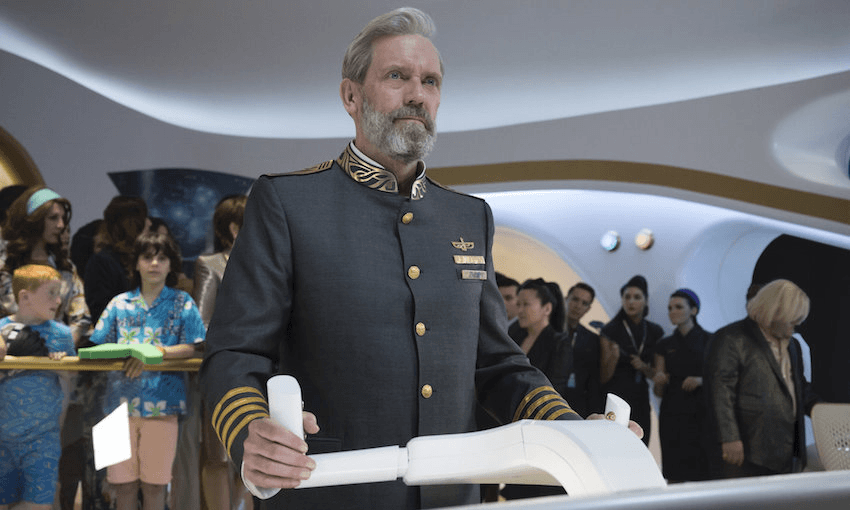 Hugh Laurie stars as Captain Ryan Clark in Avenue 5, which airs tonight on SOHO. 
