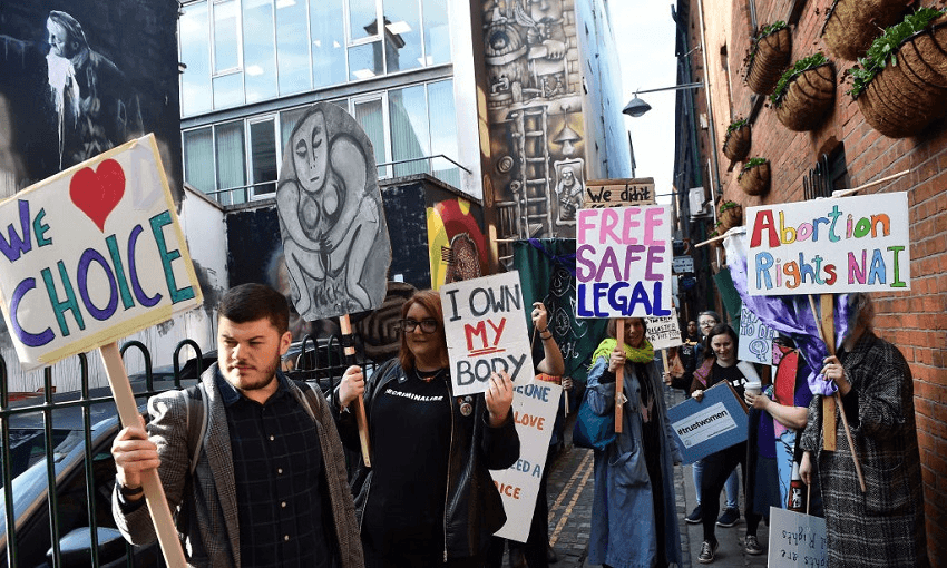 Abortion-rights demonstrators in Northern Ireland (Photo by Charles McQuillan/Getty Images) 
