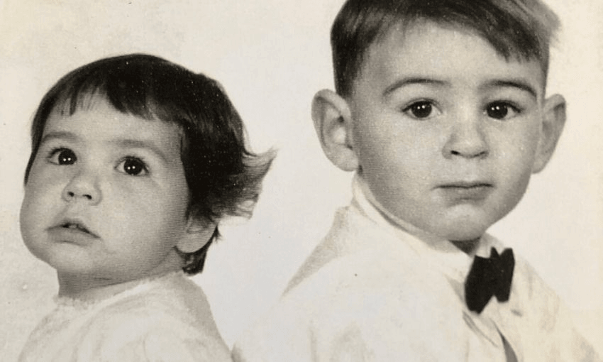 Karina, left, aged 1 and her brother Peter, aged 2. Image supplied.  
