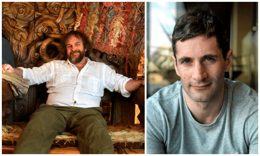 Weta head Sir Peter Jackson, left, and Rocketwerkz gaming studio CEO Dean Hall 
